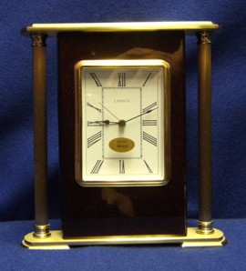 Rosewood Brass Clock
